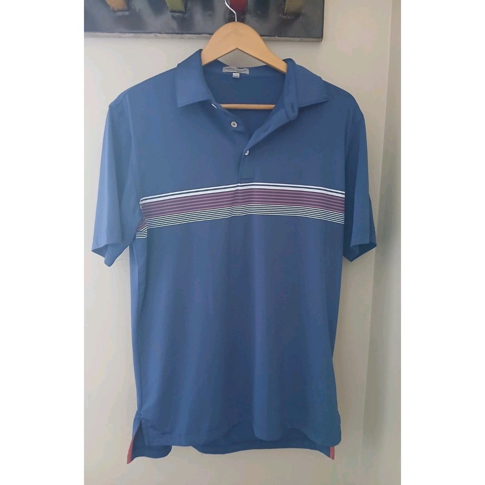 Peter Millar Summer Collection Polo Shirt Size Medium Golf Performance Preppy